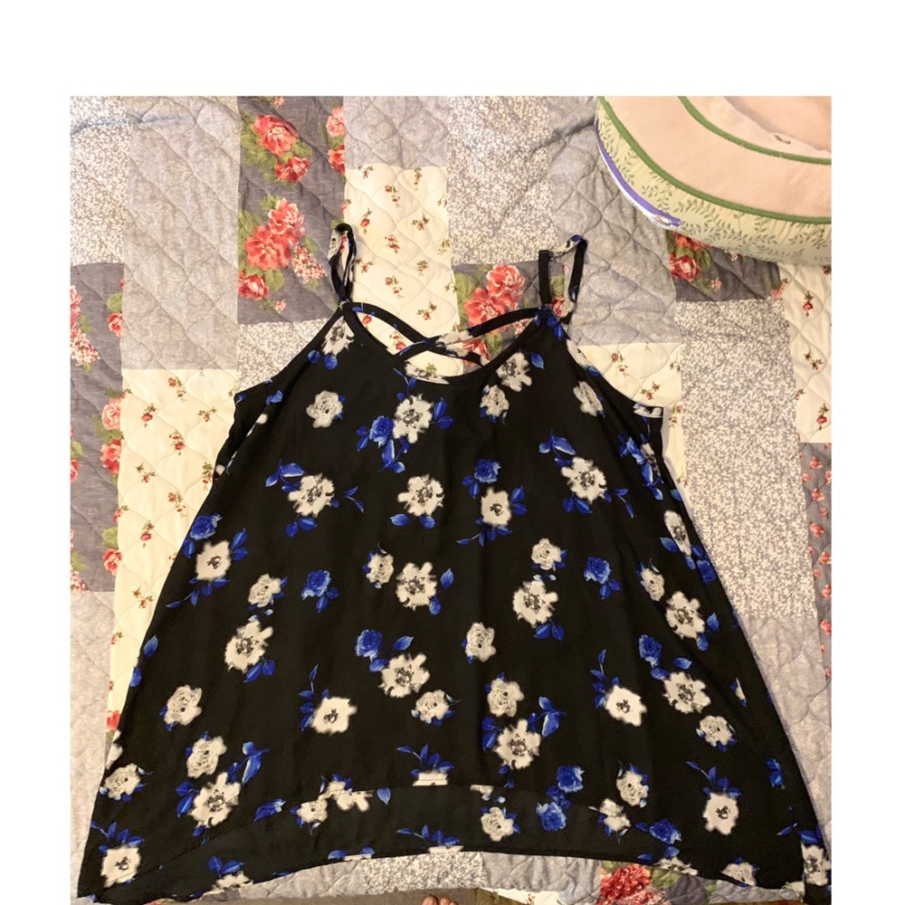 Torrid White Rose High Neck Georgette Tank